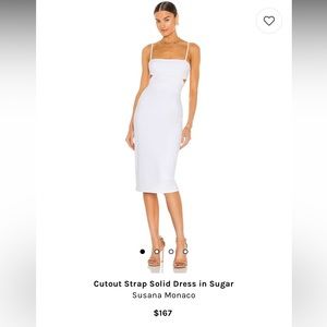 Cutout Strap Solid Dress In Sugar Revolve Susana Monaco NWT